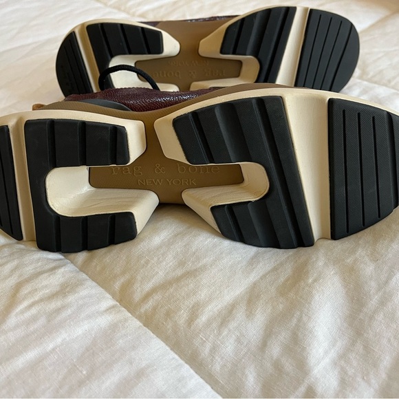 Rag and Bone Manston Burgundy Leather Jogger Running Athleisure shoe sz … - Picture 11 of 14